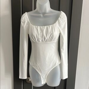 Princess Polly White Long Sleeve Bodysuit